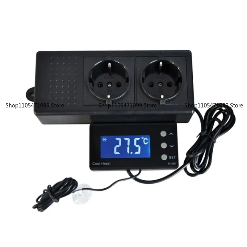 

Aquarium Thermostat Crawling Pet Thermostat, Cooling and Heating Automatic Conversion Split Power Strip Thermostat TC-320