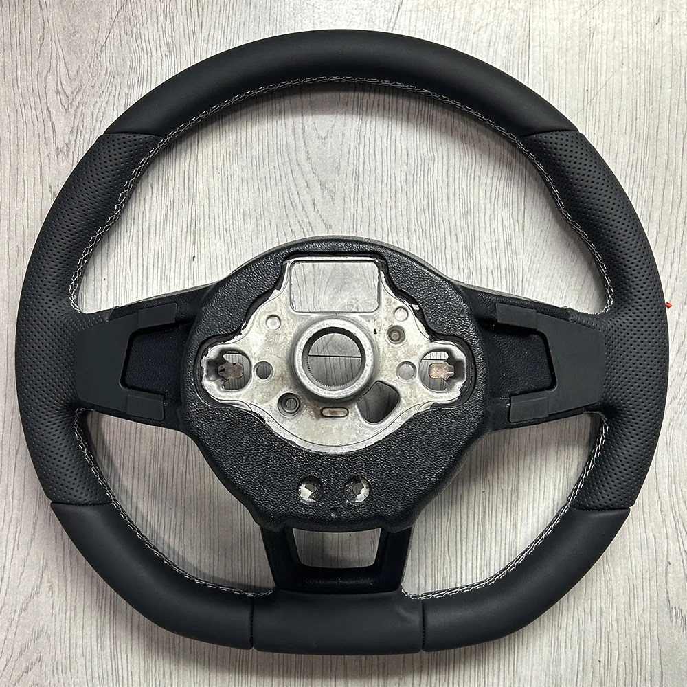 FOR VW Golf MK6 MK7 7.5 GTI R Polo Carbon Fiber Half Perforated Leather RLINE Steering Wheel Assembly