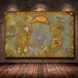 World of Warcraft Game Map art posters Canvas Painting Wall prints Pictures for Living Room Bedroom Game Room Home Decor Cuadros