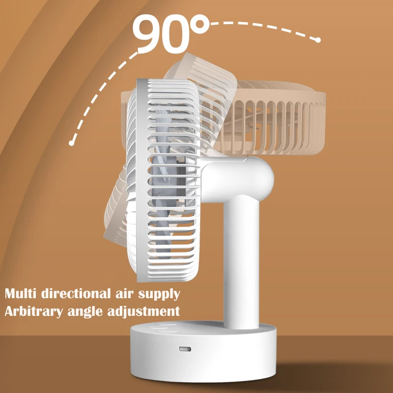 Mini ventilador oscilante, ventilador de mesa portátil a pilas con 4 niveles de velocidad, ventilador de escritorio de 6 pulgadas con temporizador