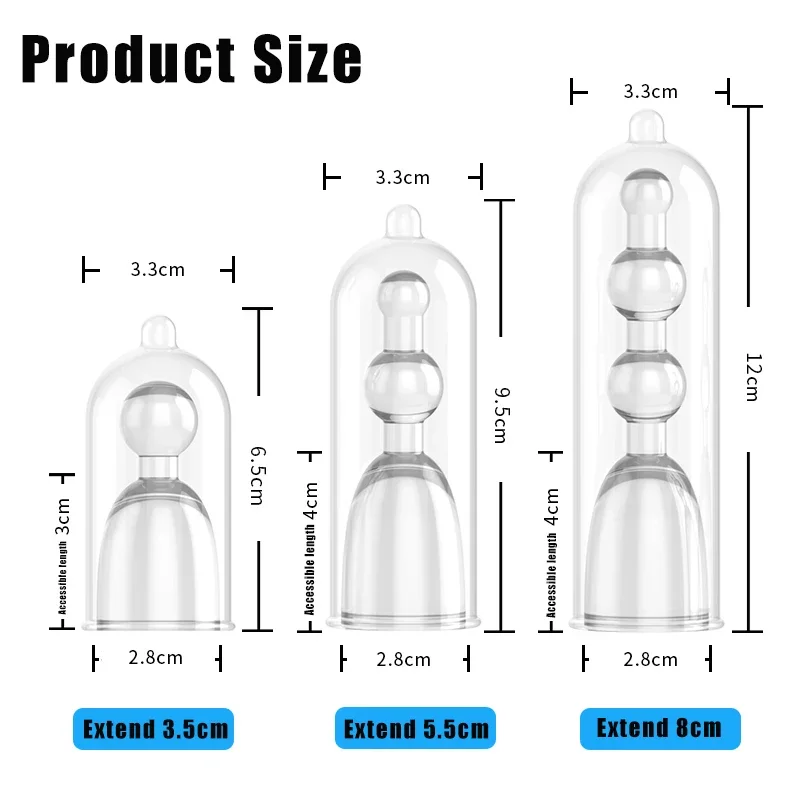 Penis Enlargement 35-80mm Reusable Condoms Penis Extender Sleeve Penis Foreskin Restoration Sex Toys For Man Adult Sexual Toys