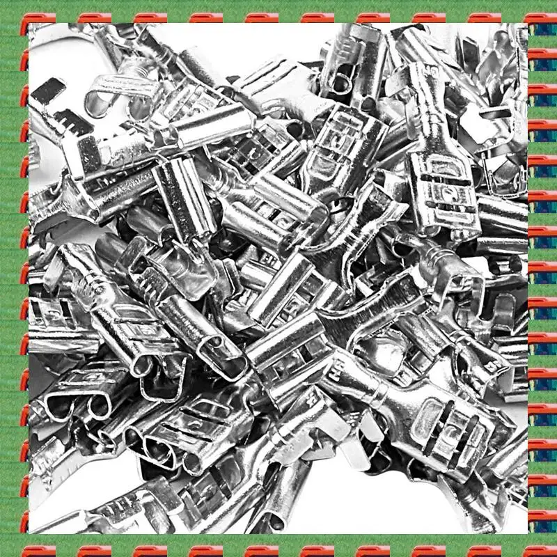 

ABMO 1000Pcs 6.3Mm Uninsulated Female Spade Push On Crimp Terminal Non Insulated 2.5Mm²