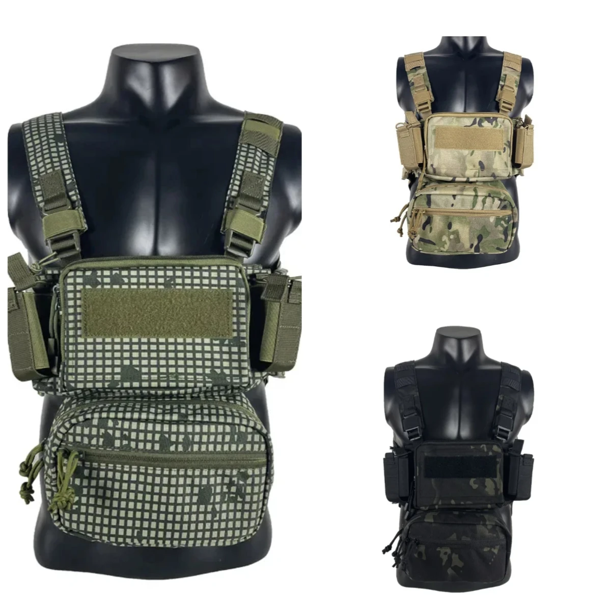 

500D Nylon Sand Night Camo Tactical Carrying Chest Bag Hanging Vest Outdoor Multi-functional Field Bellybag Hanging Chest Molle