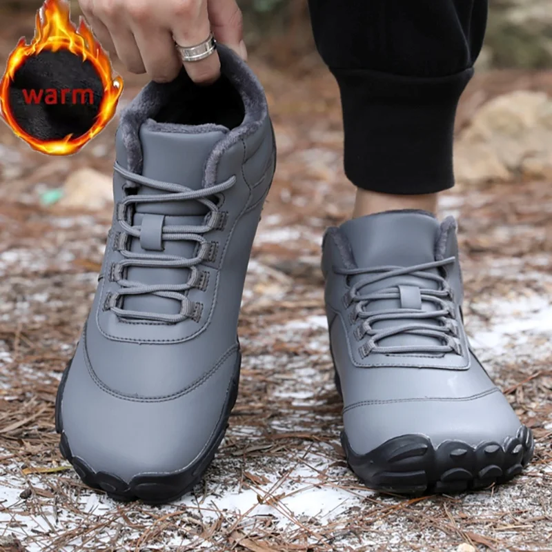 الشتاء للجنسين الثلوج أحذية الرجال الشتاء خمسة أصابع الثلوج الأحذية مقاوم للماء الثلوج القطن الأحذية حافي القدمين المضادة للانزلاق الرحلات حذاء للسير مسافات طويلة #4