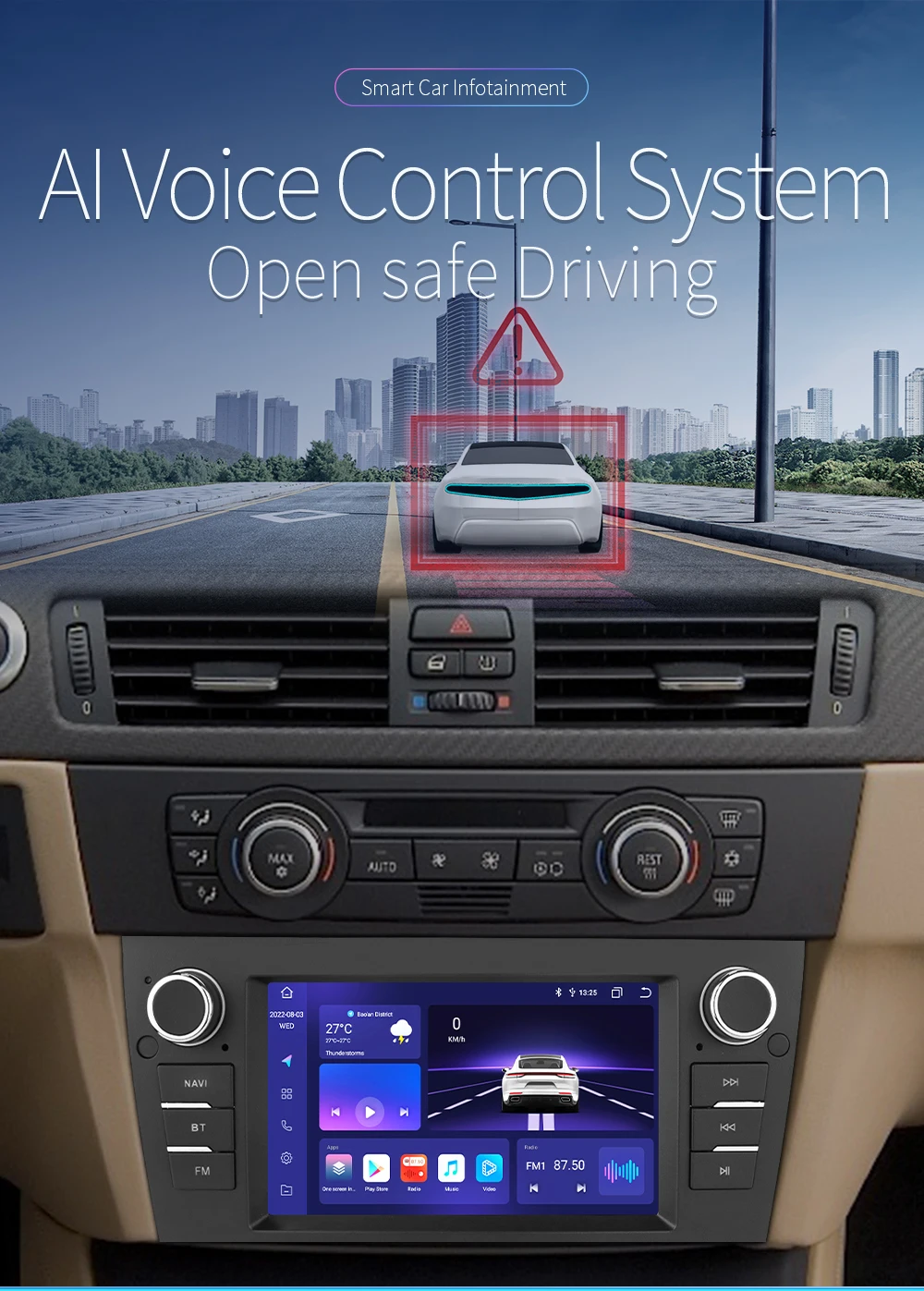 Autoradio Android 9 Pouces Pour BMW Série 3 E90 E91 E92 E93 2005-2013 - CarPlay/Android Auto, 4G+64G, GPS - 11