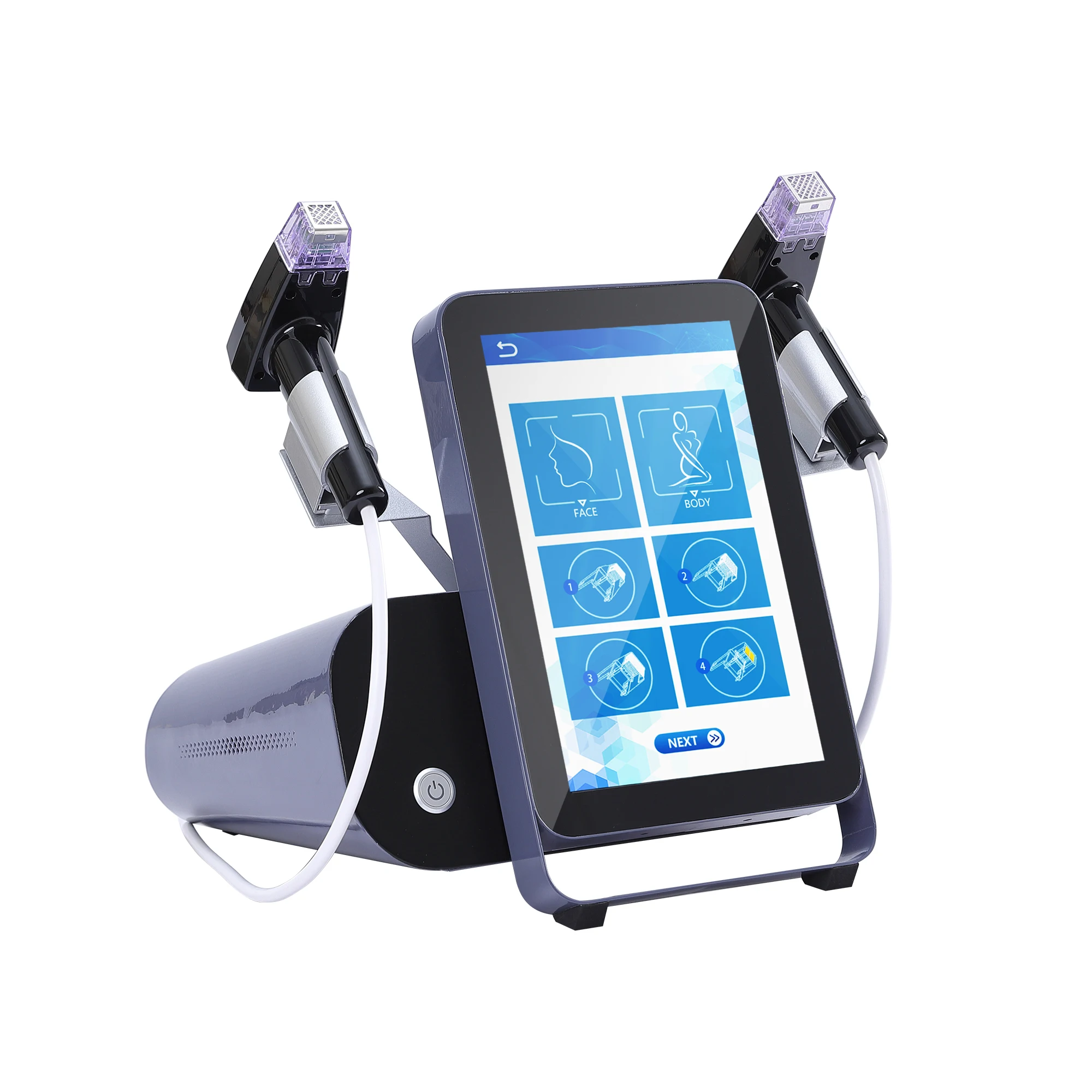 เครื่องดูแลผิวหน้าแบบมืออาชีพ 360 องศา, อุปกรณ์ดูแลผิวหน้า 2 in 1 คลื่นวิทยุและไมโครเคอร์เรนท์, ใช้ในบ้านเพื่อกระชับผิวหน้าและปรับสภาพผิวกาย