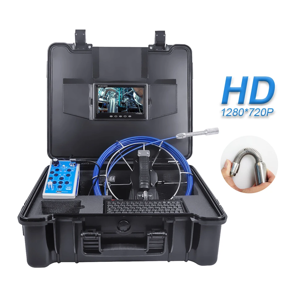 

HD 23MM Camera Head 30M Cable 7'' TFT Monitor CCTV Video Sewer Drain Pipe Inspection Camera For Underground Pipeline Inspection