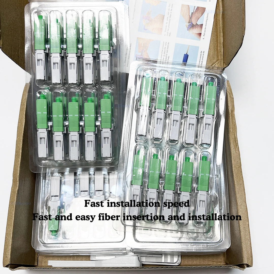 10/30 Uds ESC250D FTTH SC APC conector rápido de fibra óptica SC FTTH conector rápido de fibra óptica SC conector de montaje de fibra