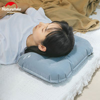Naturehike TPU Flocking Comfortable Inflatable Pillow Outdoor Portable Travel Pillow Camping Silent Deep Sleep Pillow