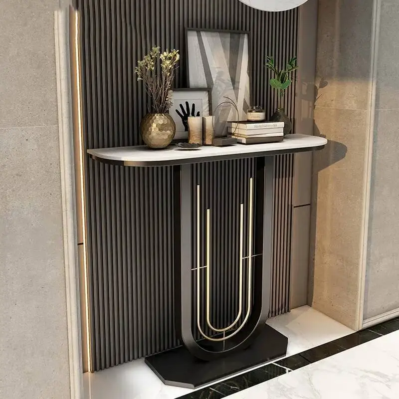 

Nordic Midcentry Entrance Metal Console Modern Table Lobby Console Table Luxury Hallway Wohnzimmer Tisch Living Room Furniture