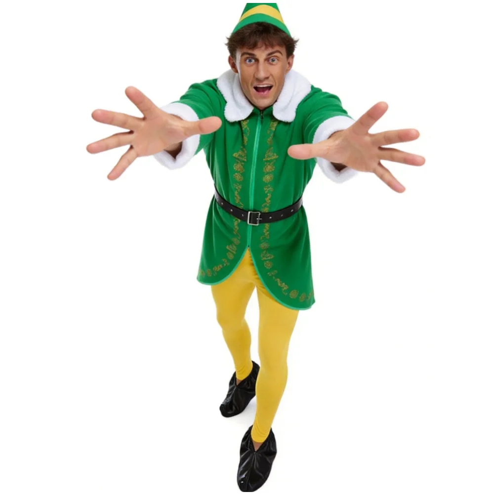 Męski i damski pełny zestaw ko – Elf Costume Christmas recenzja i cena