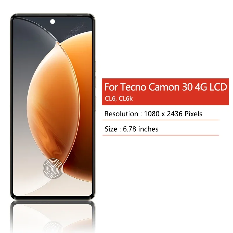 6,78-calowy ekran AMOLED do Tecno Camon 30 LCD CL6, zestaw wyświetlacza dotykowego z digitizerem do Tecno Camon30 4G CL6k. — zdjęcie produktu 2