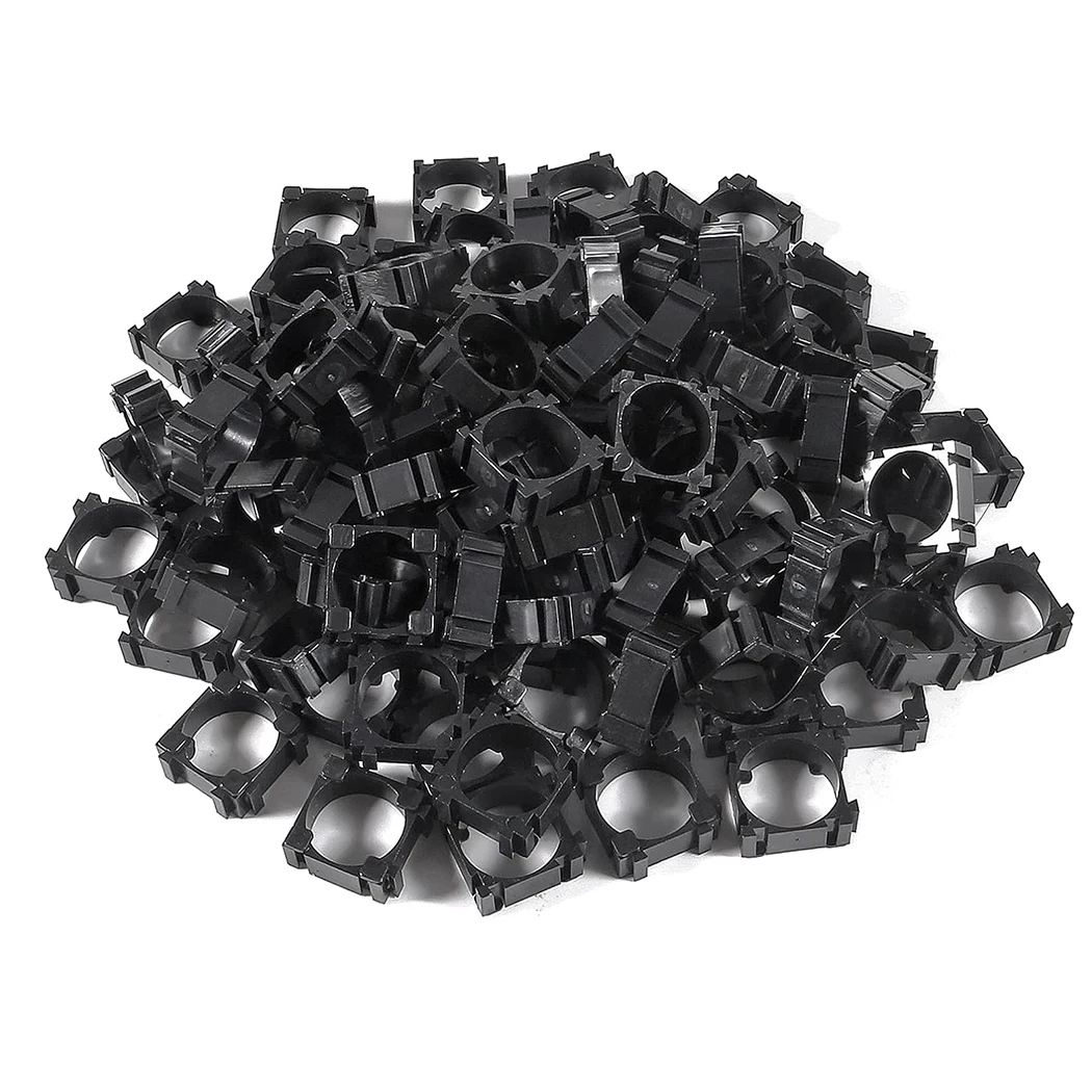 100PCS 18650 Lithium Battery Holder Cylindrical Anti Vibration Plastic Battery Pack Bracket Li-ion Battery Spacer Cell Holde