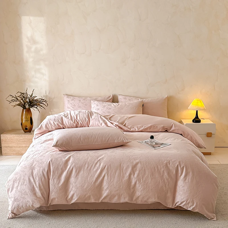 

Long-staple Cotton Jacquard Bedding Set Single Double Queen King Size Duvet Cover Bedsheet Pillowcase Luxury Quilt Cover Set