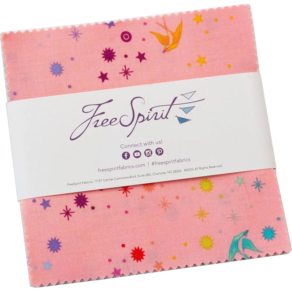 

Набор тканей Tula Pink Saturday Stash Fairy Dust, 42 квадрата по 5 дюймов, FreeSpirit Fabrics