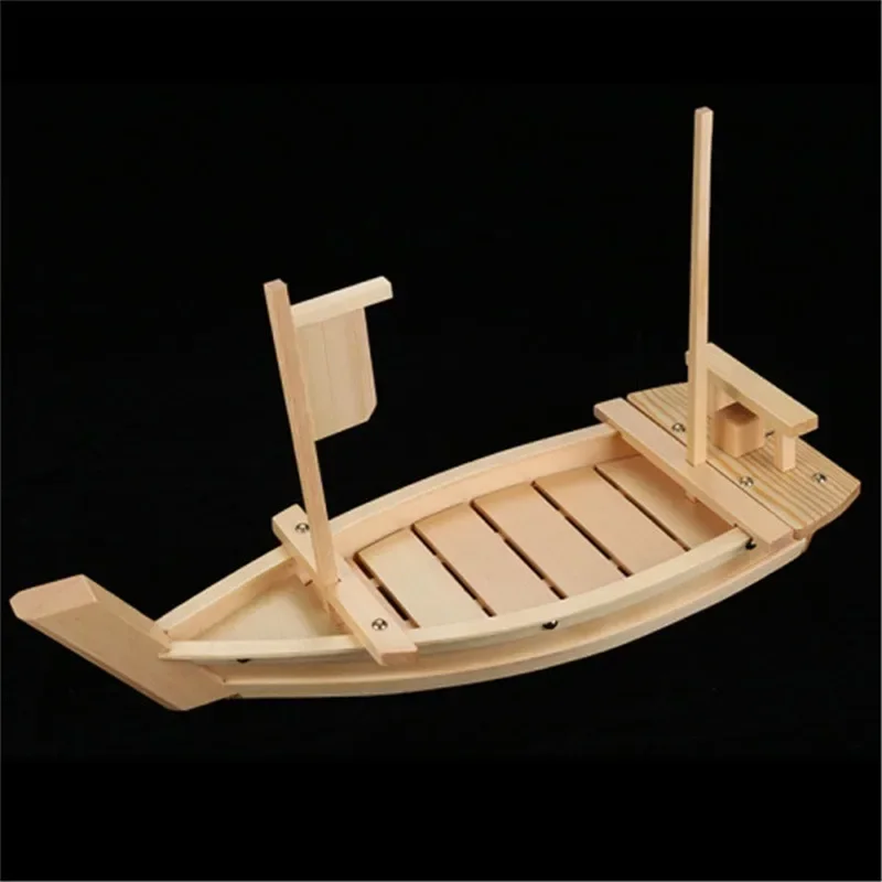 Sushi Boat Bamboo Sushi Serving Tray Boat Plate Wood Platter for Restaurant Home Dinning Table Decorations Sushi Accessories