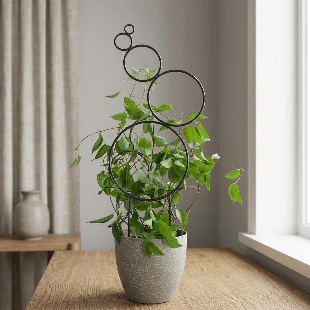 Round Metal Trellis Frame for Climbing Plants Including Ornamental Flowers Vegetables and Vining Species in Home Landscaping