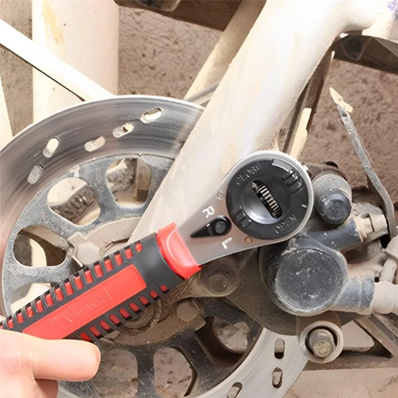 AA86 Adjustable Socket Ratcheting Wrench,For 6-22Mm Screw, With Non-Slip Handle Small Large Spanner Wrenches Hand Tool