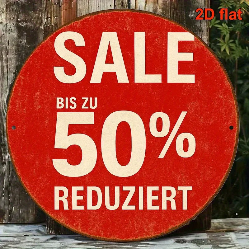 2D Flat - 2D Plane - 1 2D Plane, 8*8 Inch Round French Aluminum Sign, Vintage Decorative Sign, Content Is 