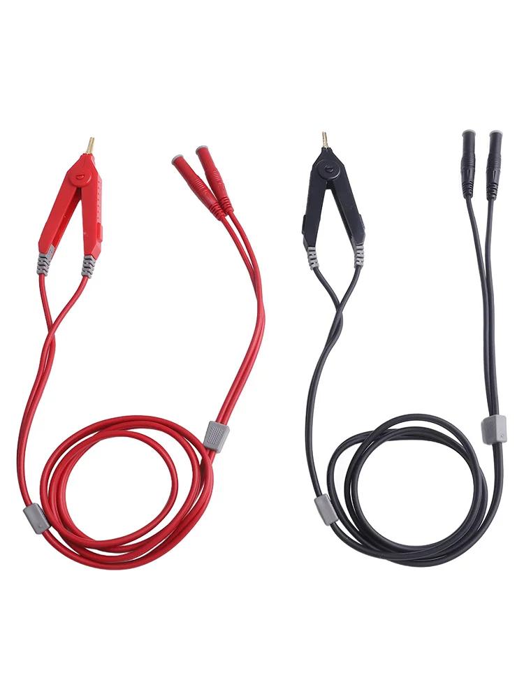 Low Resistance Tester 4mm Banana Jacks 4-Wire Measurement Support Gold-Plated Copper Clips For Electrical Engineering