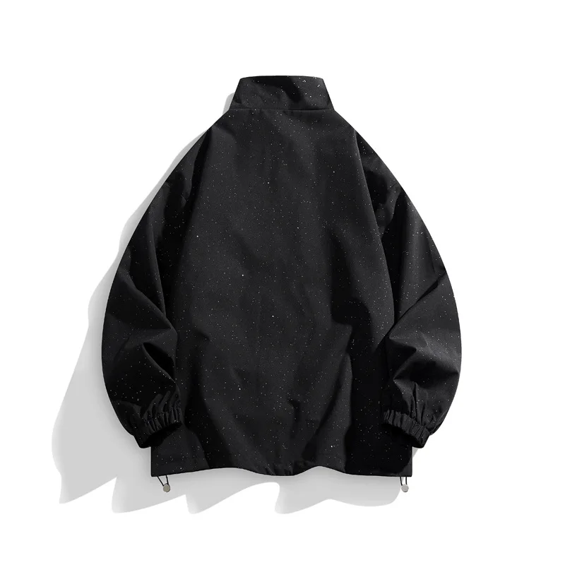 الخريف الرجال معطف موضة الترتر المطبوعة الوقوف طوق سحاب أكمام طويلة الذكور Bomber سترة الشارع الشهير رجل كبير الحجم ملابس خارجية