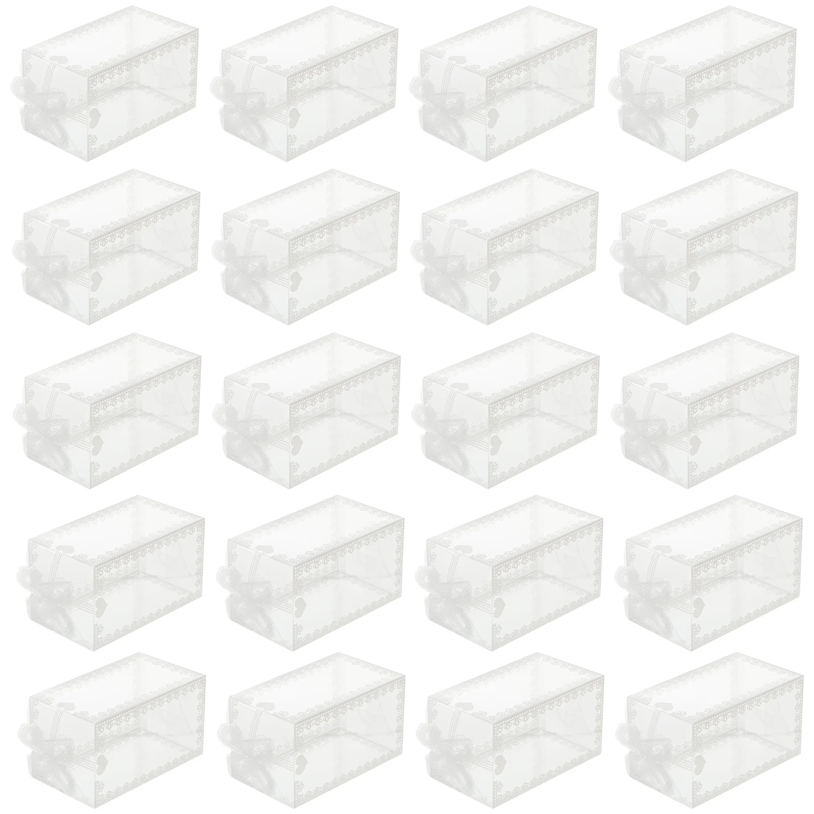 

50Pcs Candy Boxes Clear Gift Holder with Bowknot Design for Party Favors Sugar Containers Wedding Supplies Storage for Jewelry