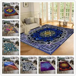 3D Mandala Flower Carpet for Living Room Bohemia Meditation Nature Bedroom Decor Floor Mat Kitchen Doormats Home Non-slip Rug