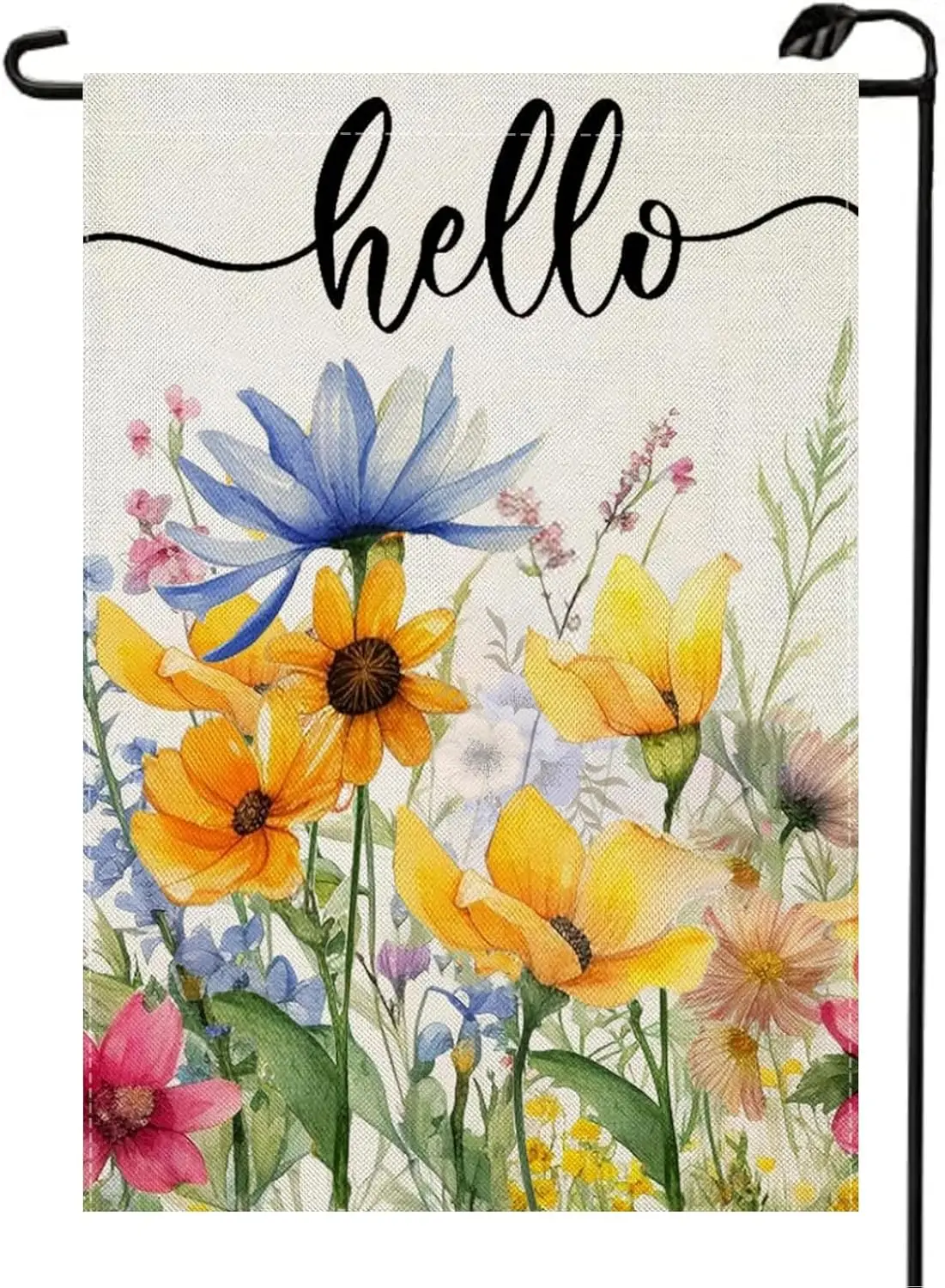 Summer Floral Welcome Garden Flags 12x18 Inch Double Sided Watercolor Flower Seasonal Spring Small Farmhouse Flags Outside Decor