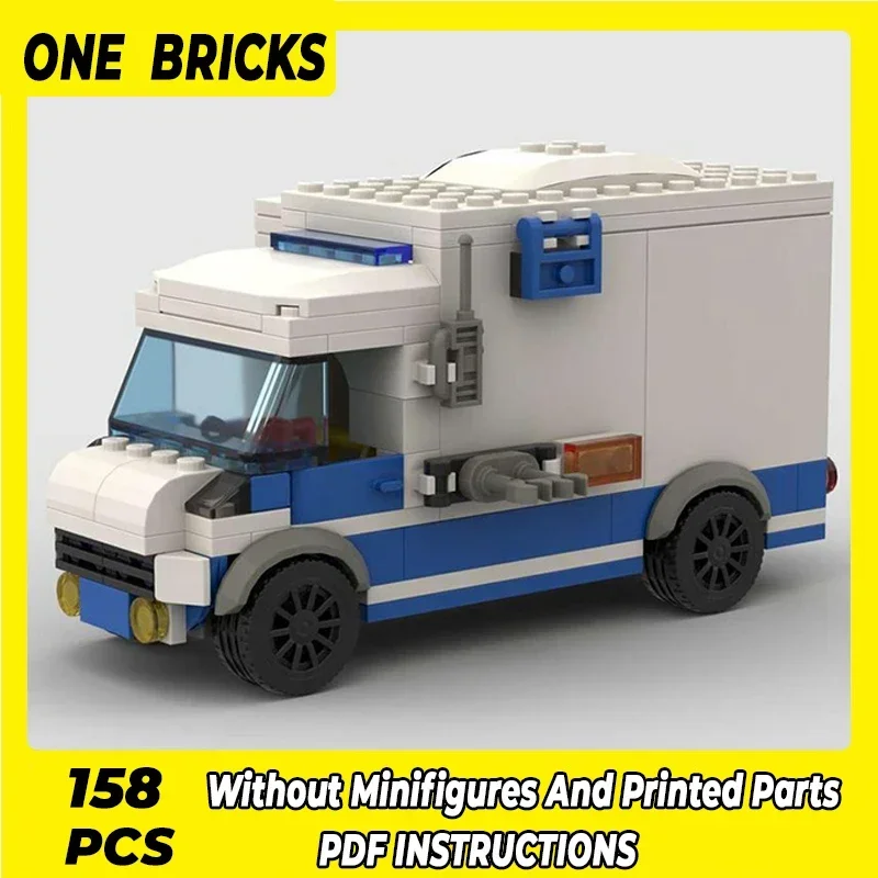 MOC Building Blocks City Car Model Police Truck Modular Street View Model DIY Assembly Bricks Children Toys Christmas Gifts