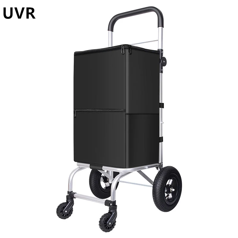 

UVR New Cart Household Portable Supermarket Shopping Cart Grocery Cart Outdoor Trolley Oxford Cloth Storage Small Trailer