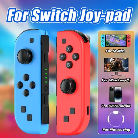 NS Joycons 용 컨트롤러-스위치 용 BT 무선 게임 패드, 진동 터보 웨이크 업 게임 핸들 조이스틱 비디오 게임 제어
