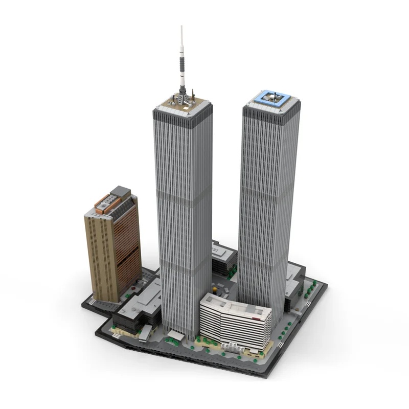 7124PCS MOC World Trade Center 1:800 Scale Model  Details Modular Architecture Model DIY Education Building Blocks Birthday Gift