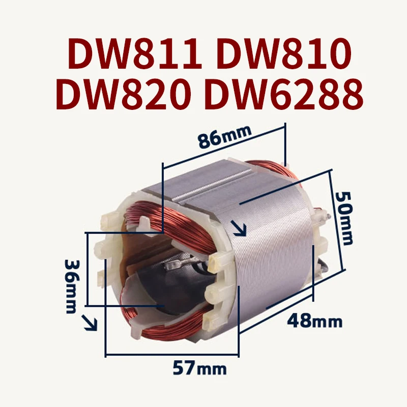 Armature Rotor Stator Accessories for DEWALT DW811 DW810 DW820 DW6288 Angle Grinder Armature Anchor Stator Coil Replacement