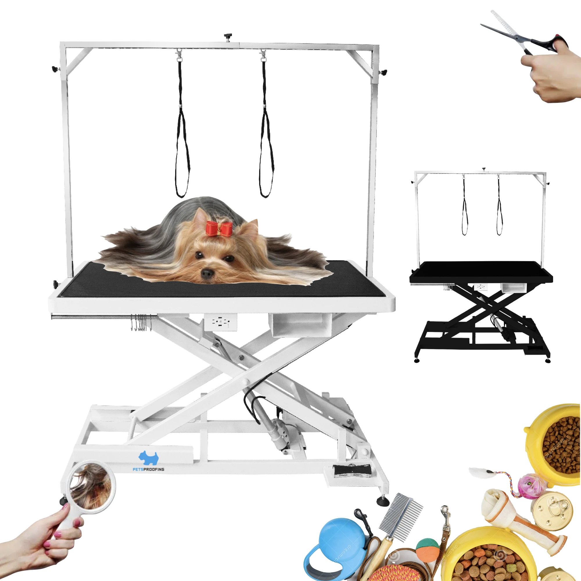 

Petsproofing Stainless Steel Electric Lifting Folding Professional Grade Beauty Equipment Dog Show Pet Grooming Table