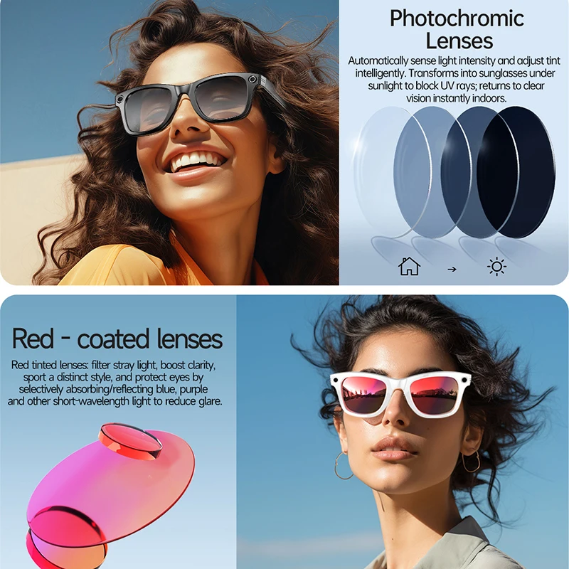 

Умные очки AI 2026 с камерой 8 МП, записью видео, переводом на 100+ языков, Bluetooth-звонками, воспроизведением музыки, для мужчин и женщин