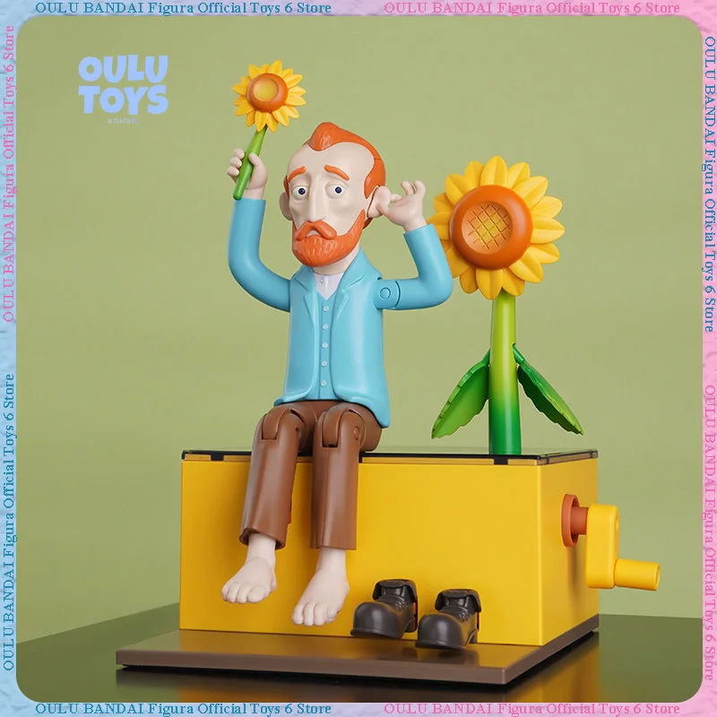 

Qilicreate Mechanical Art Device Van Gogh Art History Original Hand Crank Action Toy Funny Collectible Figure Desktop Ornament I