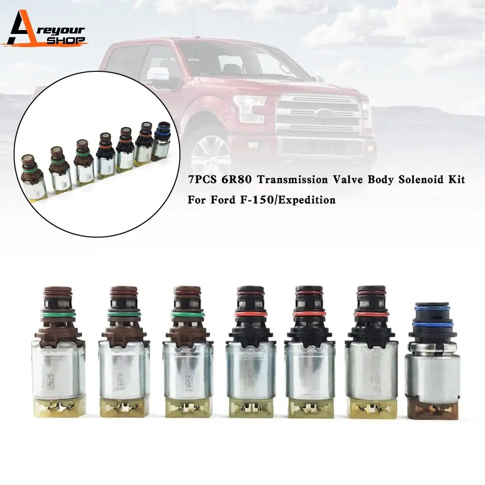 Areyourshop 7PCS 6R80 Transmission Valve Body Solenoid Kit For Ford F-150/Expedition