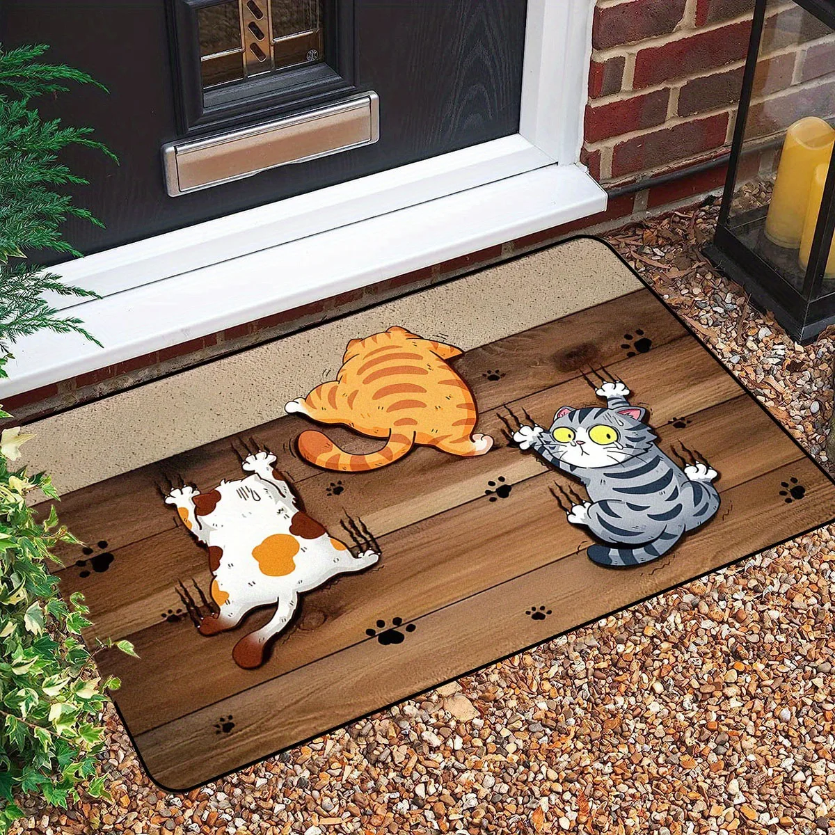 Coastal Ocean Door Mat Seashell Fishing Net Ship Wheel Pattern Non Slip Waterproof Entrance Rug Home Decoration Carpet