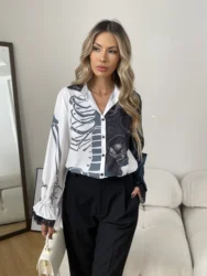 2025 Spring Fashion Women Blouses lantern Sleeve ladies Shirts Blusas Mujer