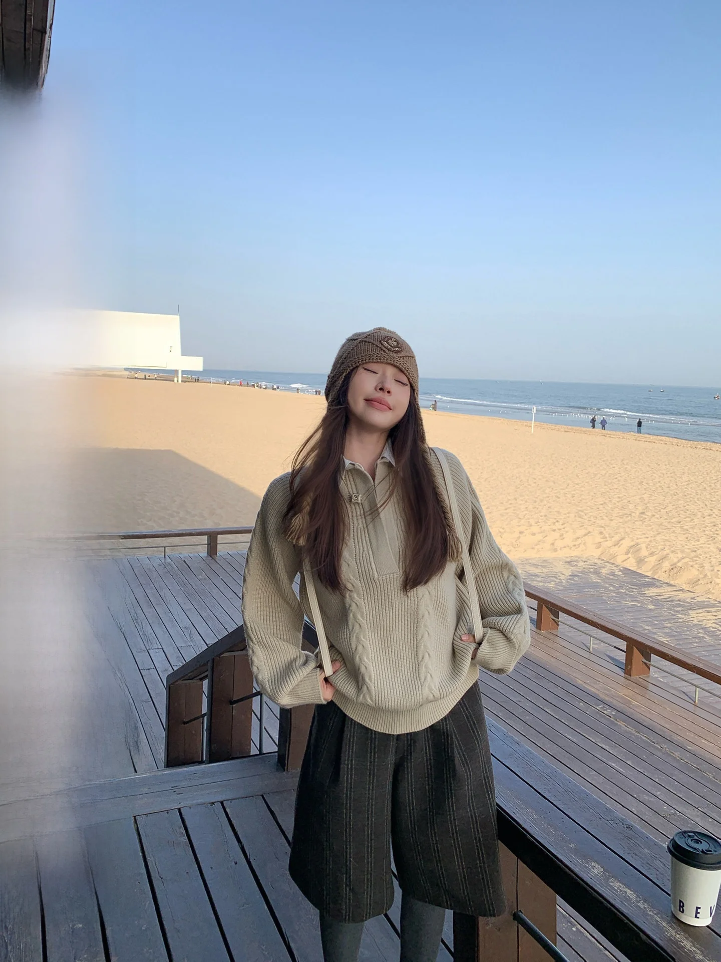 

Зимний утепленный вязаный свитер EVNSLE с имитацией двухслойности, воротником-рубашкой и вставками, женский модный теплый топ с длинными рукавами для прогулок