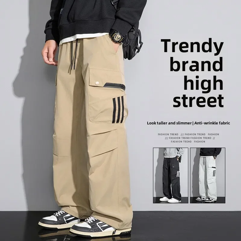

Multi-Pocket Workplace Paratrooper Pants Men's Spring And Autumn 2026 New Loose Casual Trousers Cargo Man Pants For Work Man