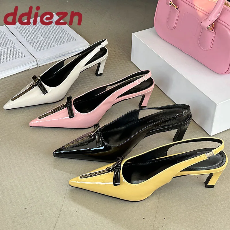 

Модные женские туфли на высоком каблуке с узлом-бабочкой, женские туфли с острым носком, дизайнерская обувь на молнии, женские туфли-лодочки, туфли на каблуке