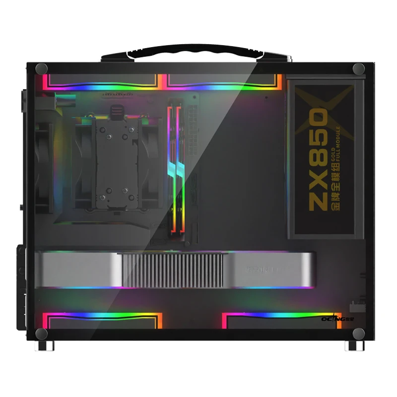 Obudowa YueYing Przenośna Ręczna Mini-ITX MATX Płyta Główna USB3.0 Komputer Stacjonarny Mini Obudowa do Gier Zasilacz SFX/ATX
