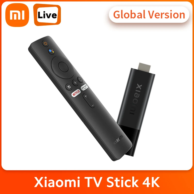 Global Version Xiaomi Mi Smart TV Stick 4K Android TV 11 Quad Core 2GB RAM 8GB ROM Netflix Wifi Google Assistant TV Dongle