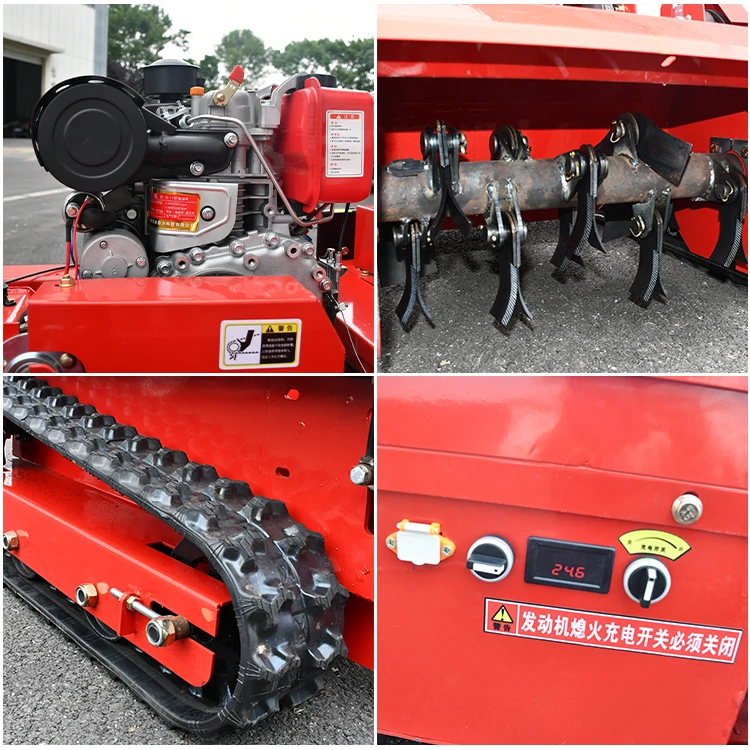 9HP Garden Use Grass Cutting Machine Flail Mower 500mm 800mm Orchard Crawler Remote Control Lawn Mower