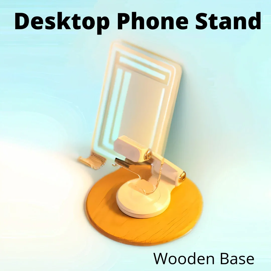 

Desk Wood Fold-able Mobile Phone Stand Desktop Acrylic Cellphone Holder Support Bracket Mount for IPad IPhone Samsung Smartphone