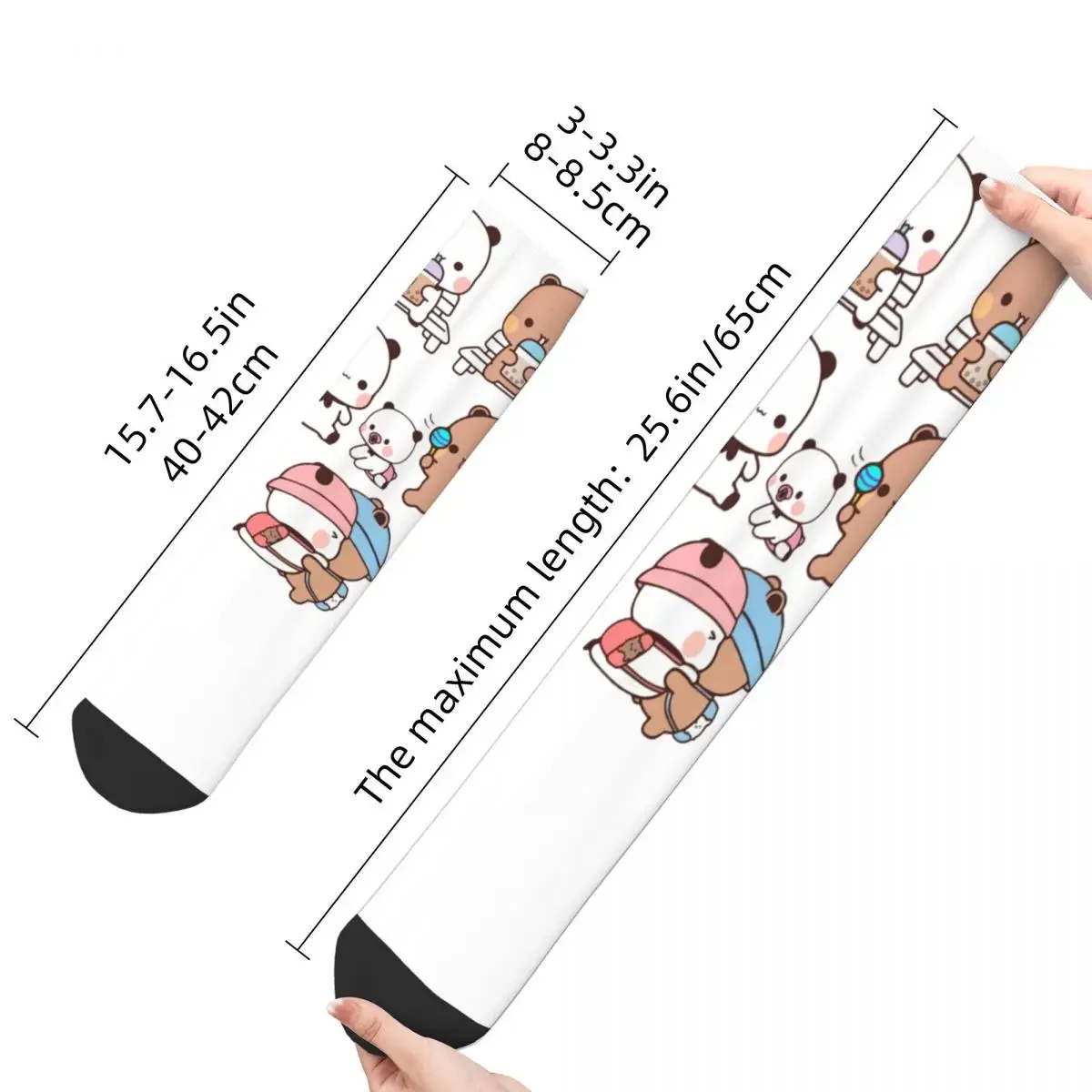 Bubu Dudu Kawaii Accessories Crew Socks Breathable Cute Bear and Panda Cartoon Graphic Middle Tube Socks Cute Wonderful Gifts image 6