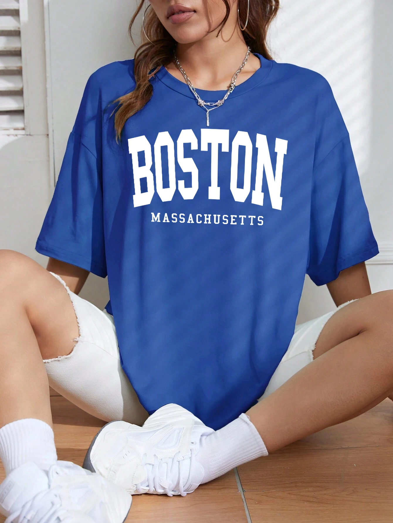 

Boston Miss Achusetts Simple Letter Printing T Shirts Female Casual Fashion Short Sleeve Breathable Brand Tee Shirtstreet Tshirt