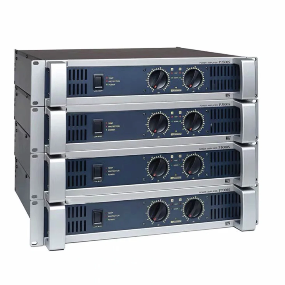 1Pcs Digital Power Amplifier 1U Power Amplifier P2500S Professional 250W*2 For Home KTV Bar High