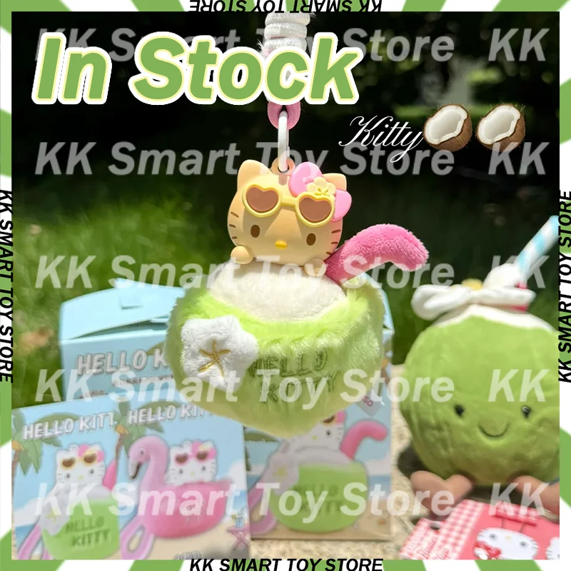 

In Stock Miniso Blind Box Hellokitty Summer Black Skin Series Mystery Box Plush Aromatherapy Pendant Custom Kawaii Gifts Toys